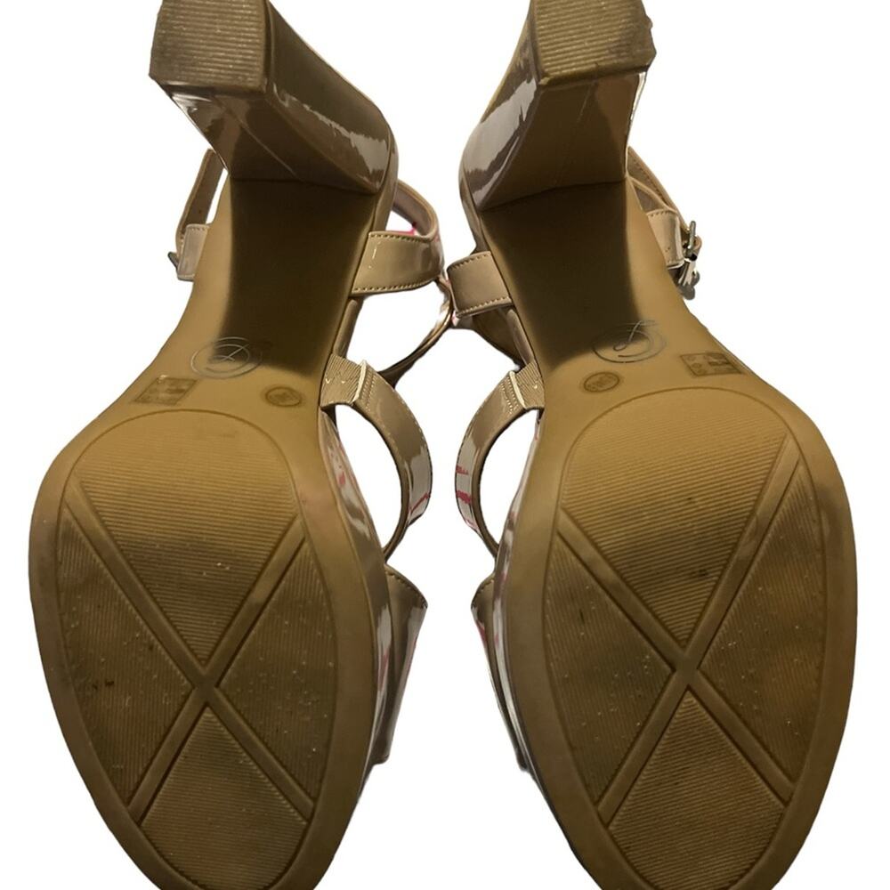 CHINESE LAUNDRY PATENT NUDE SANDALS HEEL PLATFORM SZ 9.5 - Picture 5 of 5